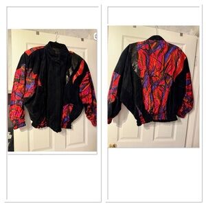 Julian K 80’s Retro Vintage Suede Leather & Snake Skin Jacket Medium